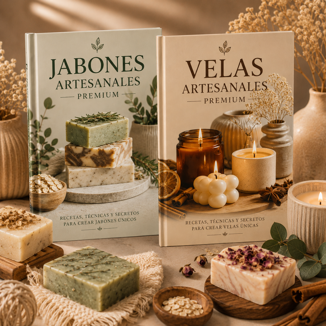 Pack Premium Libros Digitales para emprender con Jabones y Velas Artesanales + BONOS